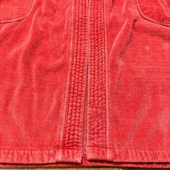 VTG State O Maine Red Terry Cloth Bathrobe 100% Cotton Heavyweight One Size - Picture 11 of 16